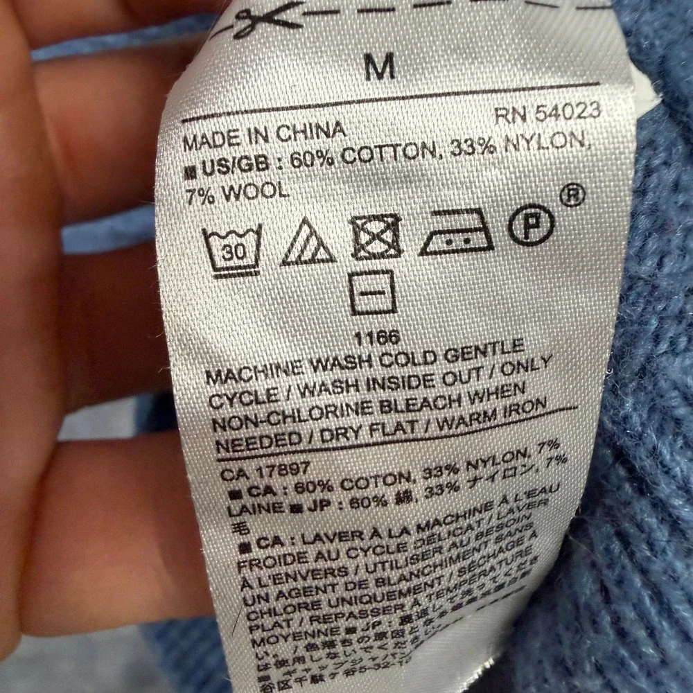 Banana Republic Mens Blue Heathered Cotton Wool Blend Crew Neck Sweater Medium